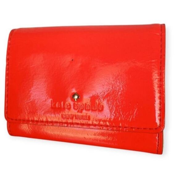 Kate Spade Vibrant Orange Glossy Wallet EUC. - Picture 1 of 8